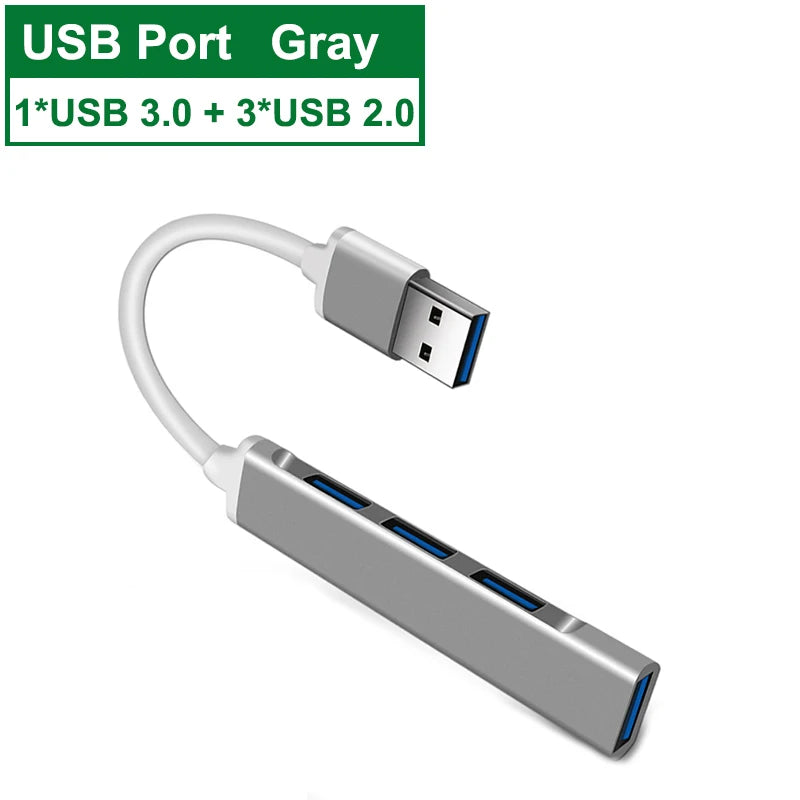 4 Port USB 3.0 Hub USB C Hub High Speed Type C Splitter 5Gbps For PC Computer Accessories Multiport HUB 4 USB 3.0 2.0 Ports