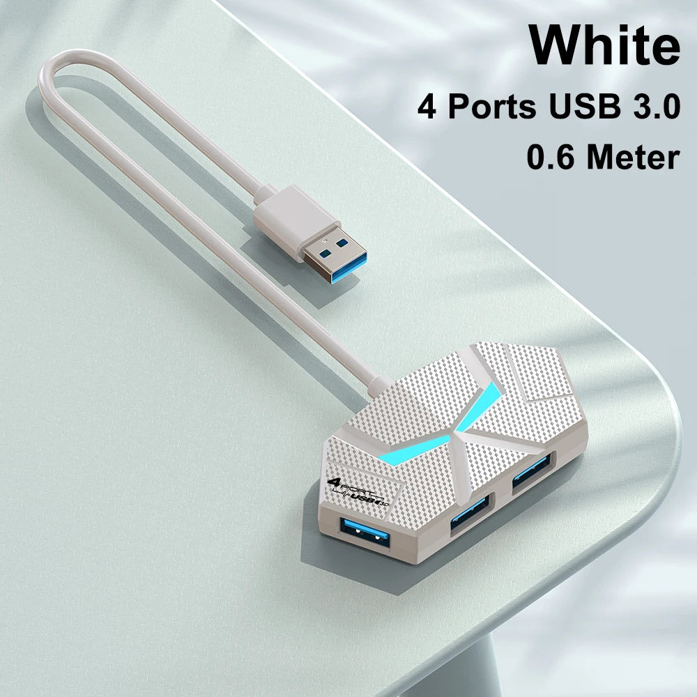 7 Ports USB 3.0 HUB USB Docking Station USB Splitter Adapter 5Gbps High Speed Transmission PD Power Supply For Laptop Computer
