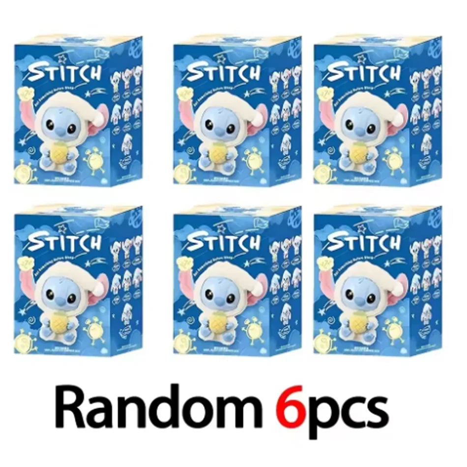 Miniso Disney Stitch Eat Something Before Sleep Blind Box Mystery Bag Vinyl Plush Doll Toys Pendant Surprise The Monsters Gifts