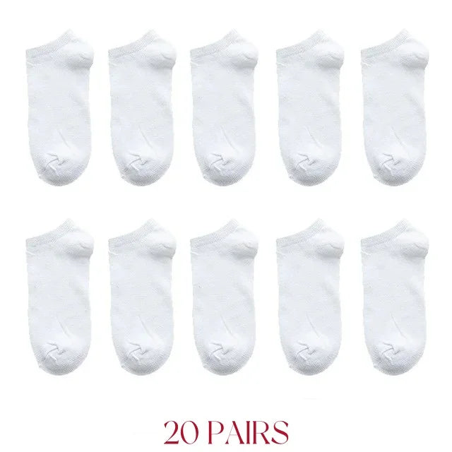 50/30/20/10/5Pcs/ Men's Socks Spring Summer Thin Breathable Soft Polyester Cotton Socks Black Casual Business Ankle Boat Socks S