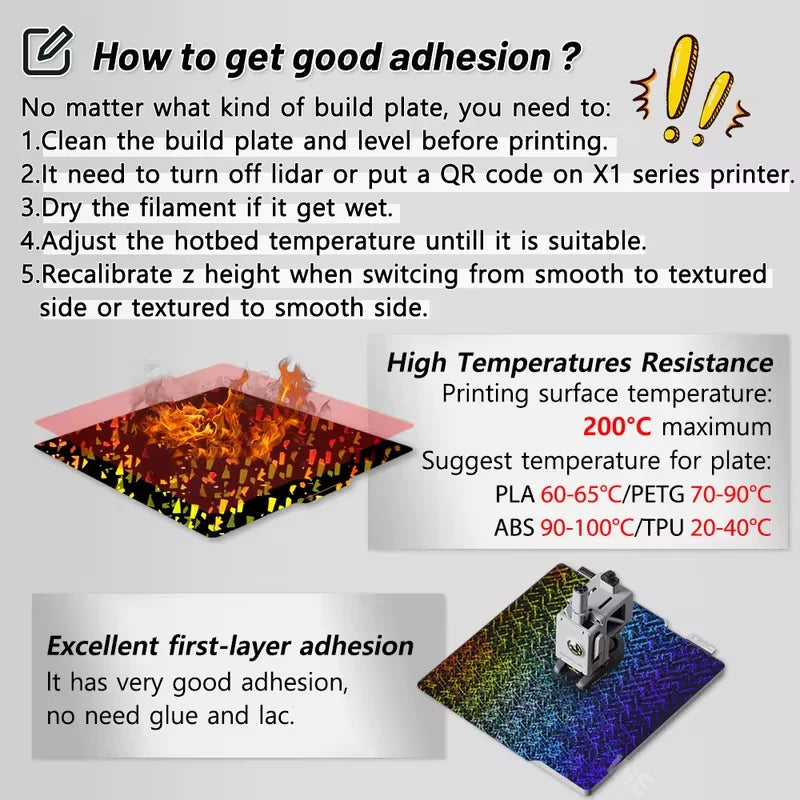 Bambu Lab Build Plate X1carbon PEI Plate smooth bamboo plate lab 257x257mm build plate A1 X1 For bambu lab P1S P1P smooth pei