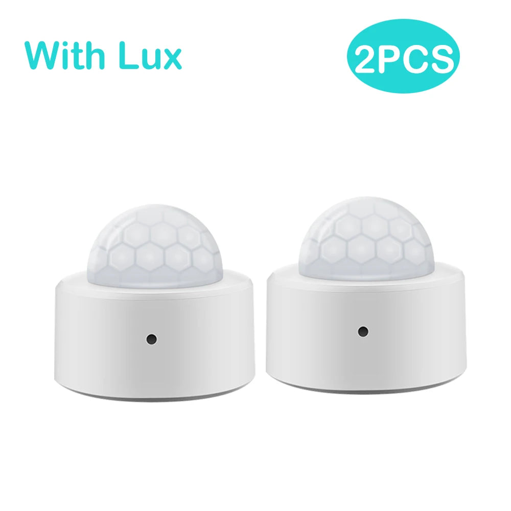 Haozee 2 in 1 Zigbee Mini PIR Motion Detector +Bright Lux Light Passive Infrared Security Burglar Alarm Sensor