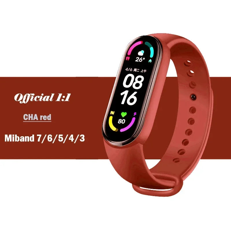 official Silicone Strap For Xiaomi Mi Band 4 5 6 7 Bracelet Sport Watch Wristband Miband4 miband7 Correa Mi band 3 4 5 6 7 Band