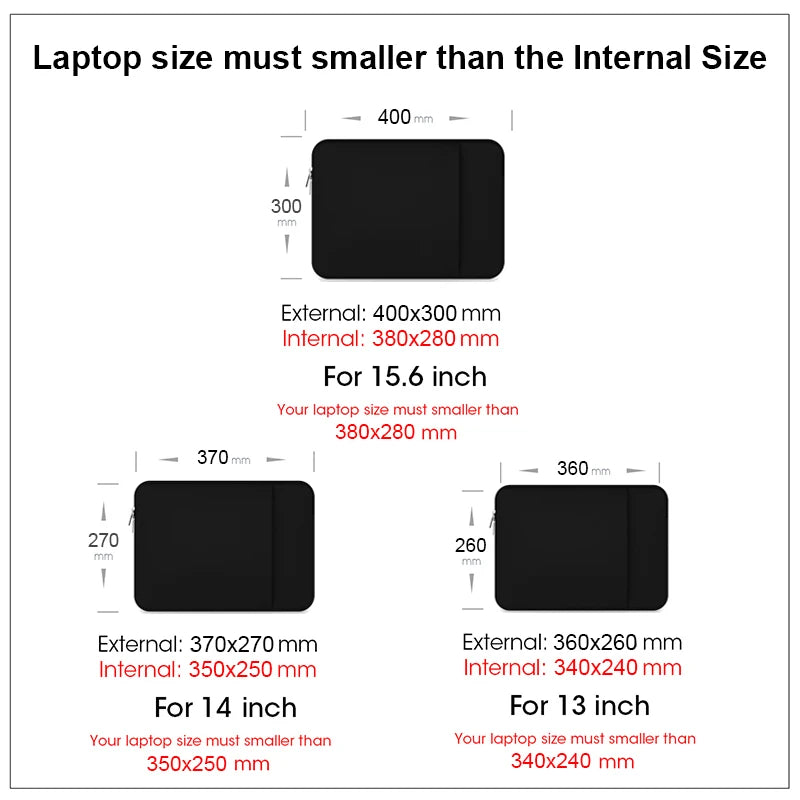 Laptop Bag Case For Macbook Air Pro 13 14 15.6 Xiaomi Lenovo Asus Dell HP Notebook Sleeve 13.3 Inch Protective Case Black Grey