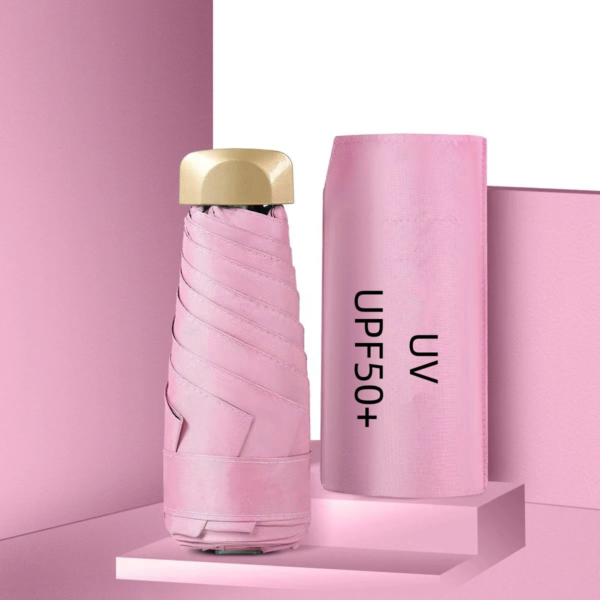 55% Off Mini Sun Umbrella Small Pocket Rain Umbrella Vinyl Folding UV Ultraviolet Protection Sun Shade Pocket Parasol Capsule