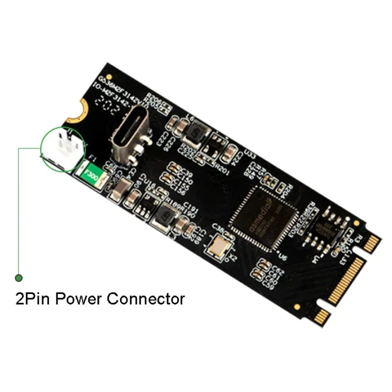 M.2 B+M Key To USB C 3.2 Gen2 10GB/S Type-C Interface Expansion Converter Controller Card NGFF B M Key To USB 22x60 Chip ASM3124