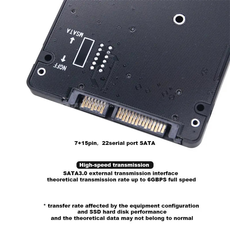 M.2 Converting Solid-state SSD to Sata3 External Hard Disk Box Ngff Msata to Serial Port Conversion Card Dual-use Two-in-One