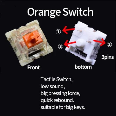 Outemu Switch for Keyboard 3Pin Dustproof Linear Tactile Clicky Silent Switches for MX Mechanical Keyboards Gaming Switch DIY