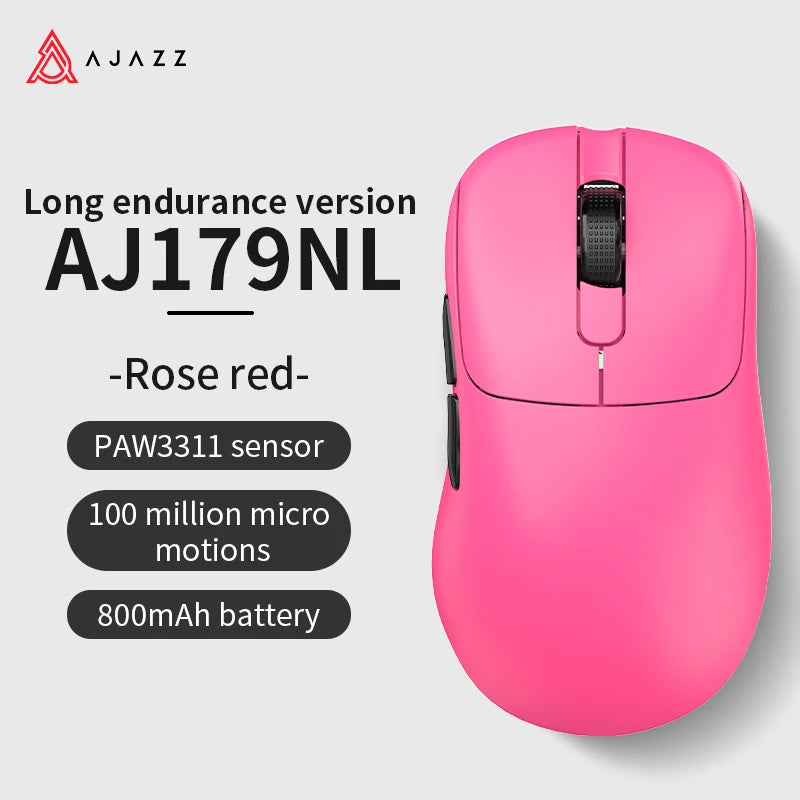 AJAZZ AJ179 PRO PAW3395 Lightweight Wired Wireless Mouse with Magnetic Charging Base Ergonomic Macro Gaming Mouse for PC Laptop