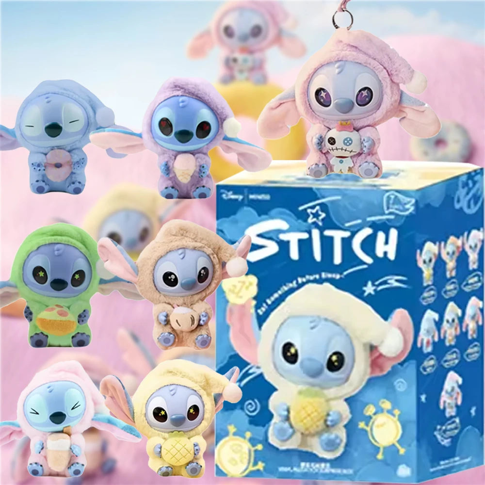 Miniso Disney Stitch Eat Something Before Sleep Blind Box Mystery Bag Vinyl Plush Doll Toys Pendant Surprise The Monsters Gifts
