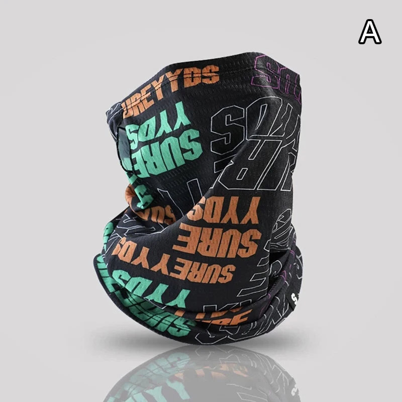 Summer Ice Silk Sunscreen Mask For Men Women Outdoor Cycling Face Cover Solid Color Neck Wrap UV Protection Ear Bandana Scarf