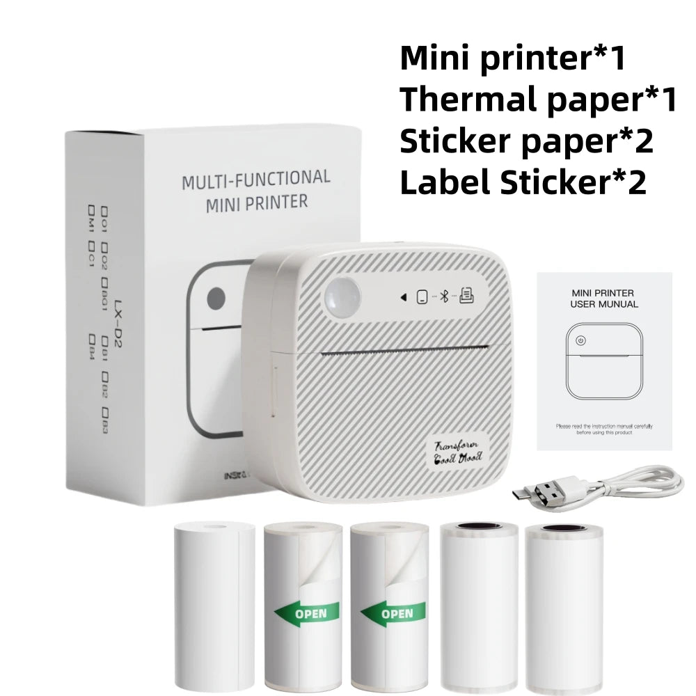 DOLEWA B3 Portable Mini Printers Wireless Bluetooth Inkless Sticker Maker Printer Tag Price Machine for Office School Kitchen