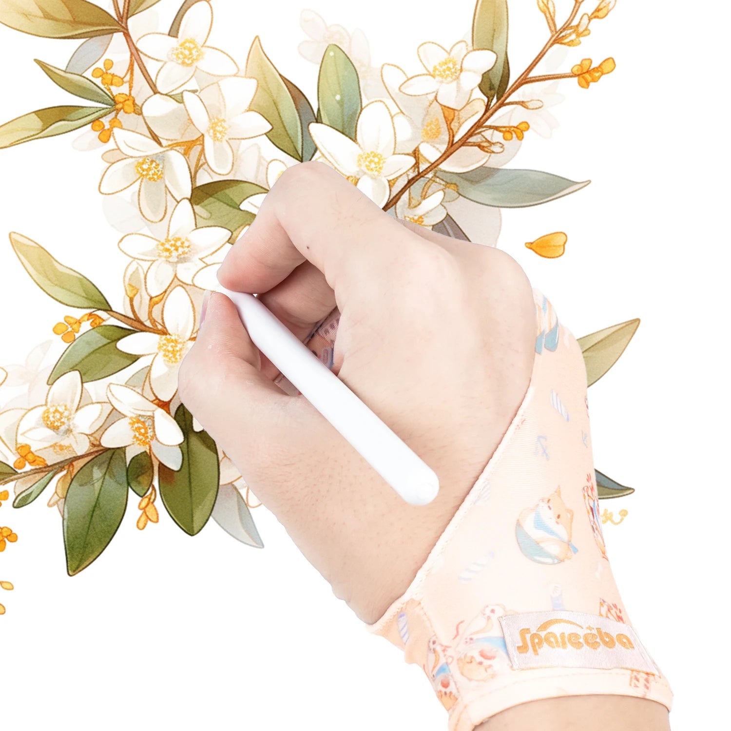 Cute Two-finger Glove for Ipad/Graphics Drawing Tablet HUION / WACOM/XP-PEN, Sweat-proof Glove for sketching Paiting Art Student