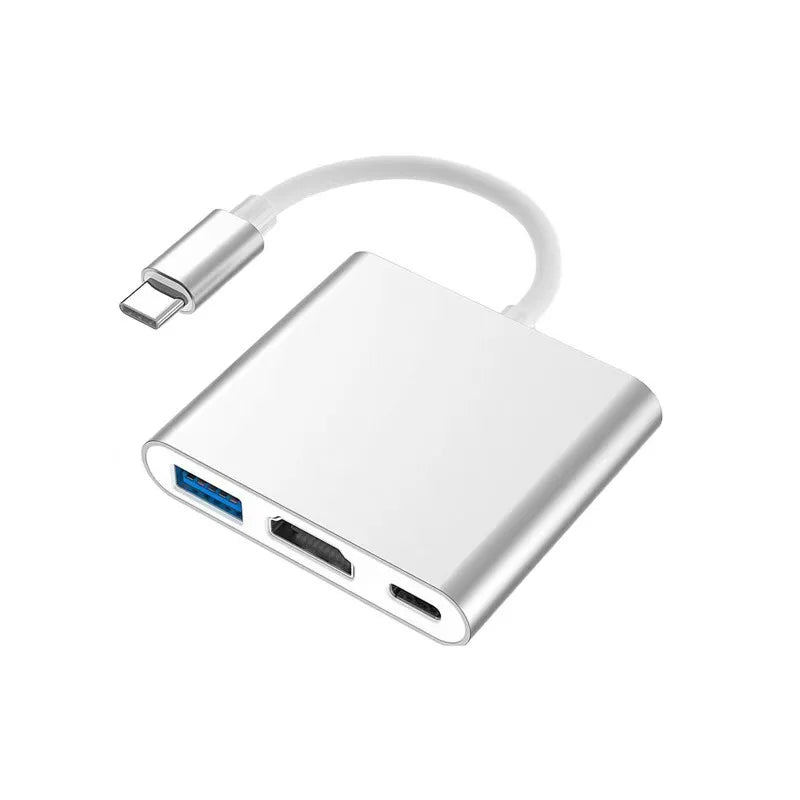 3 In 1 4K Type C Adapter Multi-function USB Hub Interface USB Fast Charger Computer 4K HDMI-Compatible Adapter Docking Station