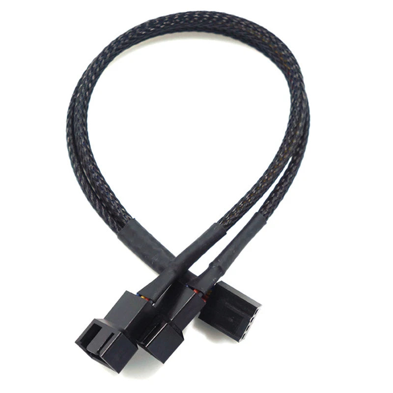 New 4 Pin Pwm Fan Cable 1 To 4/3/2/1 Ways Splitter Black Sleeved 27cm Extension Cable Connector Pwm Extension Cables