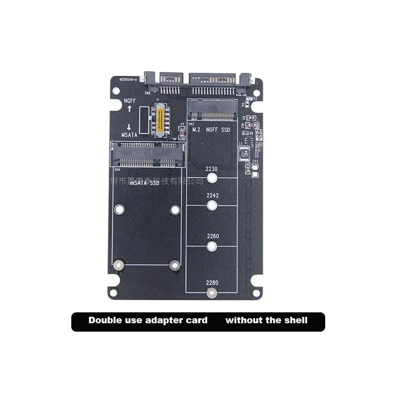 M.2 Converting Solid-state SSD to Sata3 External Hard Disk Box Ngff Msata to Serial Port Conversion Card Dual-use Two-in-One