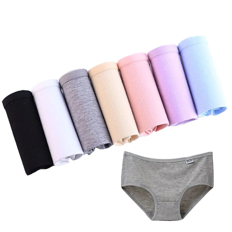 7Pcs/Lot Women's Panties Plus Size Underwear Cotton Briefs Girls Soft Pantys Female Intimates Underpant for Women Sexy Lingeries