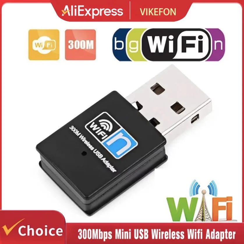 300Mbps Mini USB Wireless Wifi Adapter WiFi Network LAN Card 802.11b/g/n RTL8188 Adaptor Network Card for PC Desktop Computer