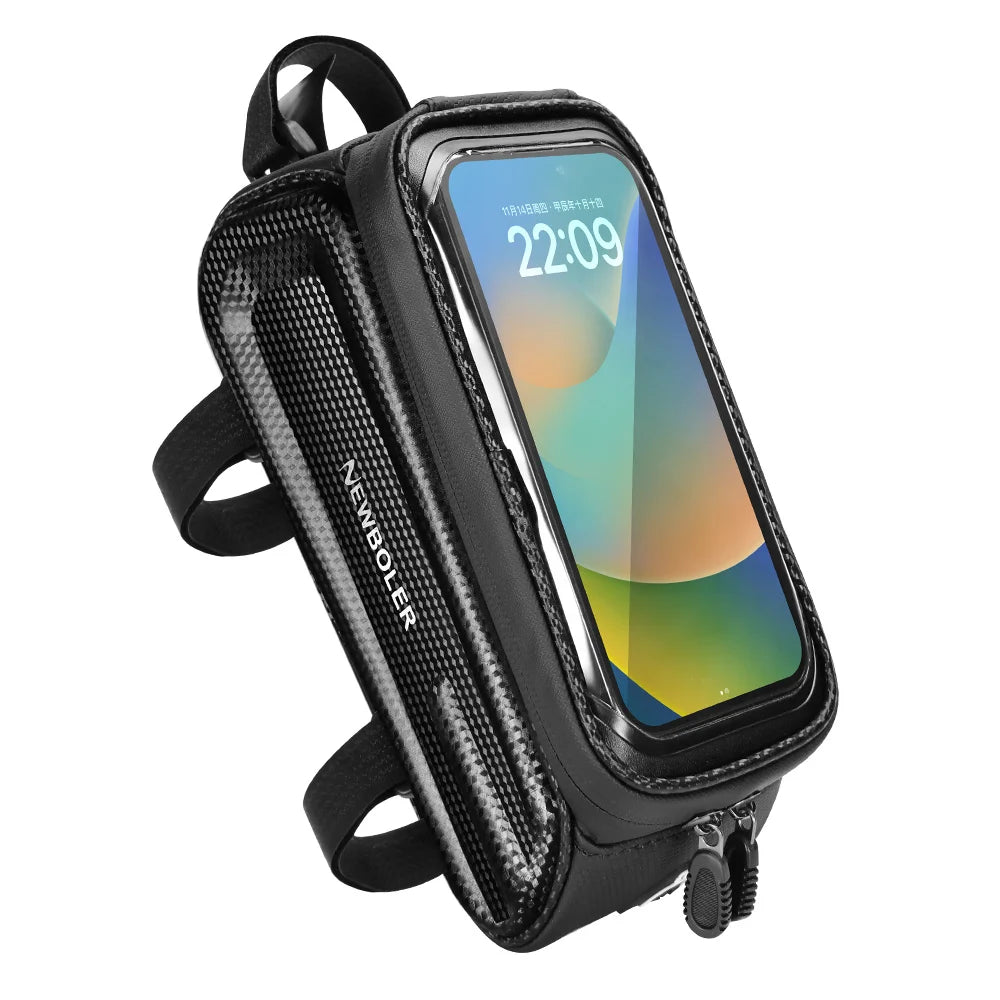 NEWBOLER Bicycle Bag Cycling Top Front Tube Frame Bag Waterproof 6.5 Inches Phone Case Storage Touch Screen MTB Road Bike Bag