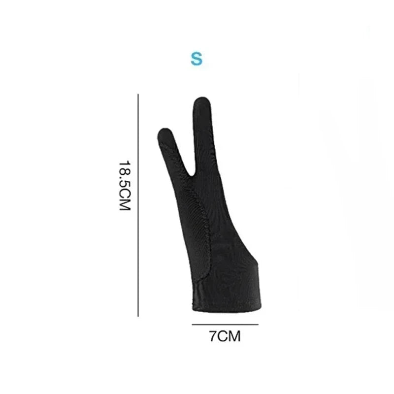 S/M/L Two-Finger Drawing Gloves Anti-touch Anti-fouling for Tablet Digital Board Touch Screen Oil Painting Office Art Supplies