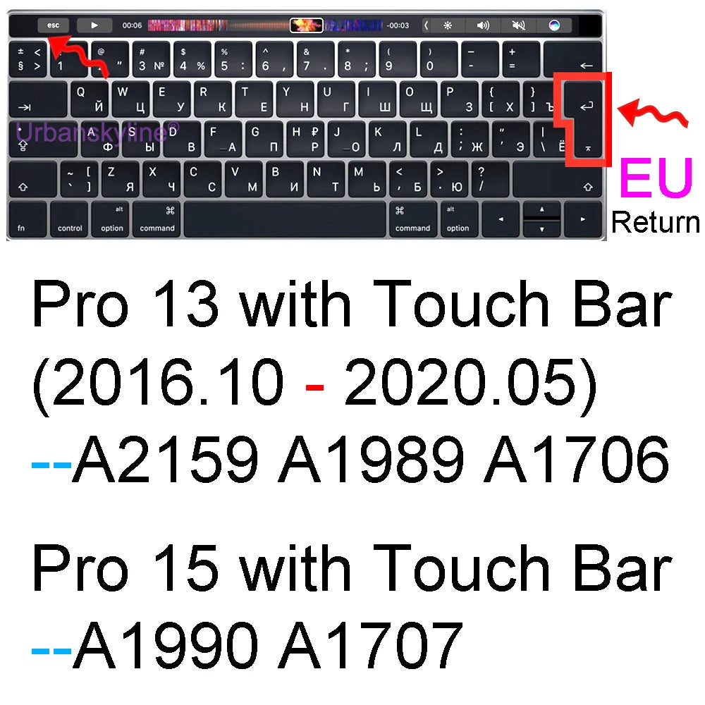 Keyboard Cover for Macbook Air 13 M3 15 Pro 14 M4 13 M2 16 Retina 11 Silicone Protector Skin Case A3113 A3114 A2681 A3240 A3241