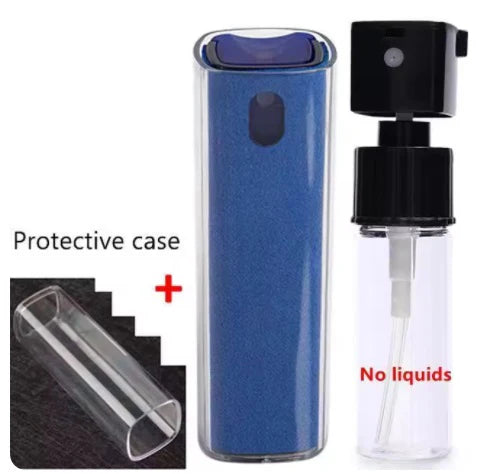 2in1 Microfiber Screen Cleaner Spray Bottle Set Mobile(No liquids) Phone Ipad Computer Cloth Wipe Iphone Cleaning Glasses Wipes