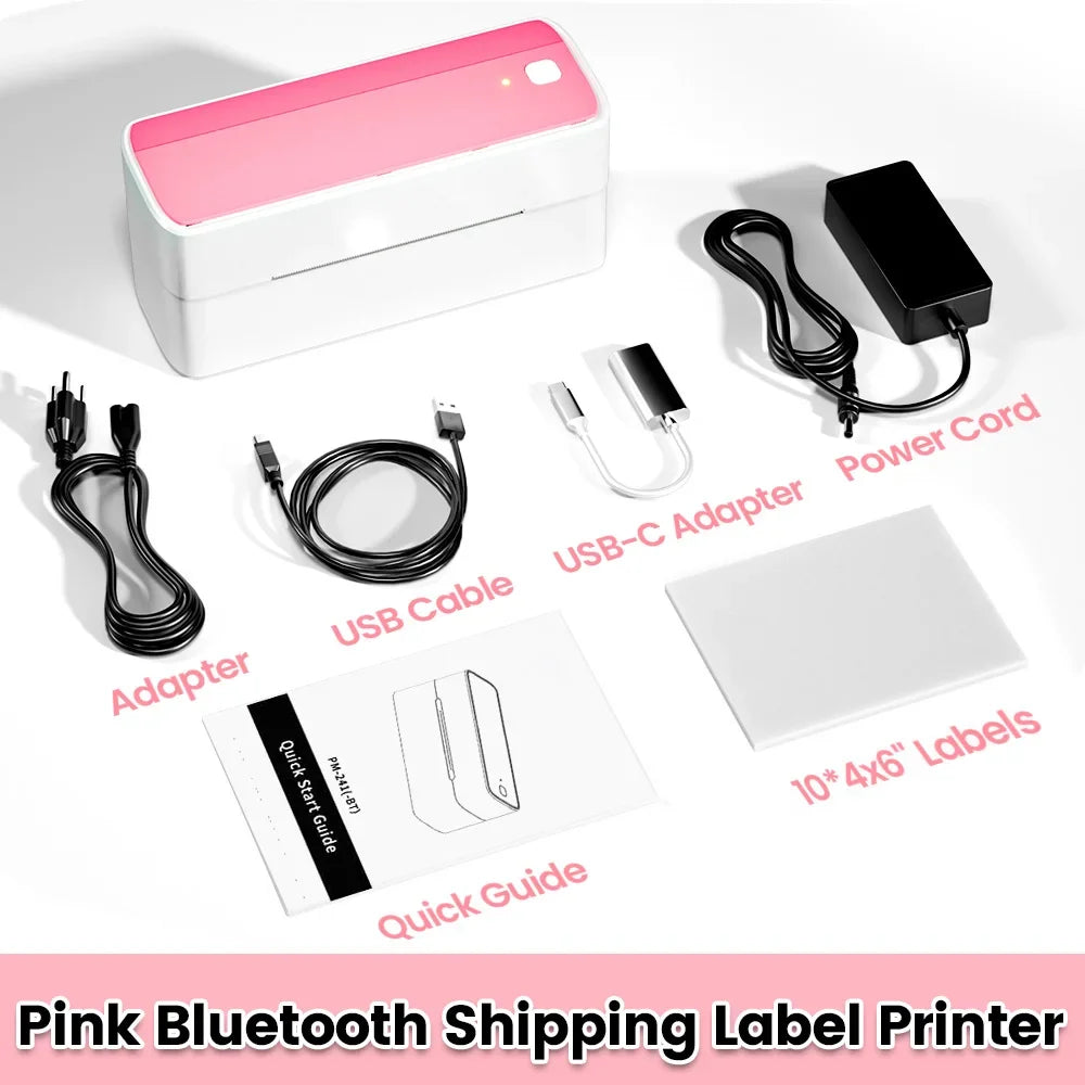 Phomemo 241 Bluetooth Thermal Label Printer Wireless Small Shipping Label Printer 4X6 Compatible with iPhone Android Mac Window