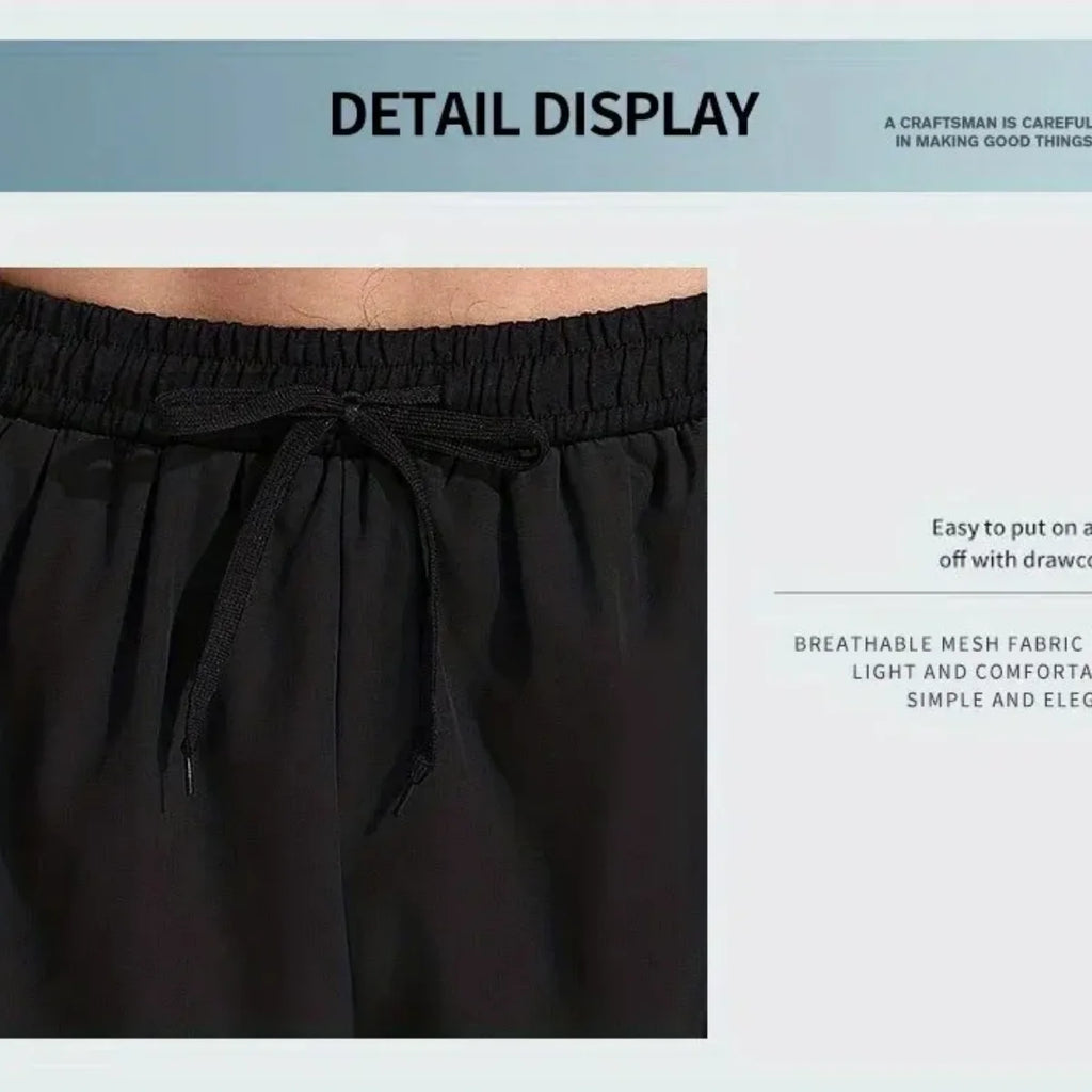 Men's Aloe Pants Athletic Shorts Two-Layer Swim Trunks: Quick-Drying, Stylish & Comfortably Fit for Beach, Pool & Hot Spring