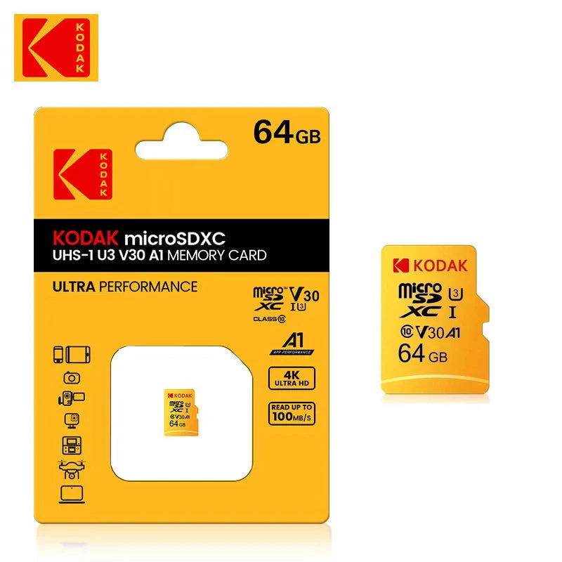 Kodak  Micro SD32GB-256GB Memory Card - High Speed Class 10 U3 UHS-I for Smartphones, Digital Cameras, Tablets and Drones