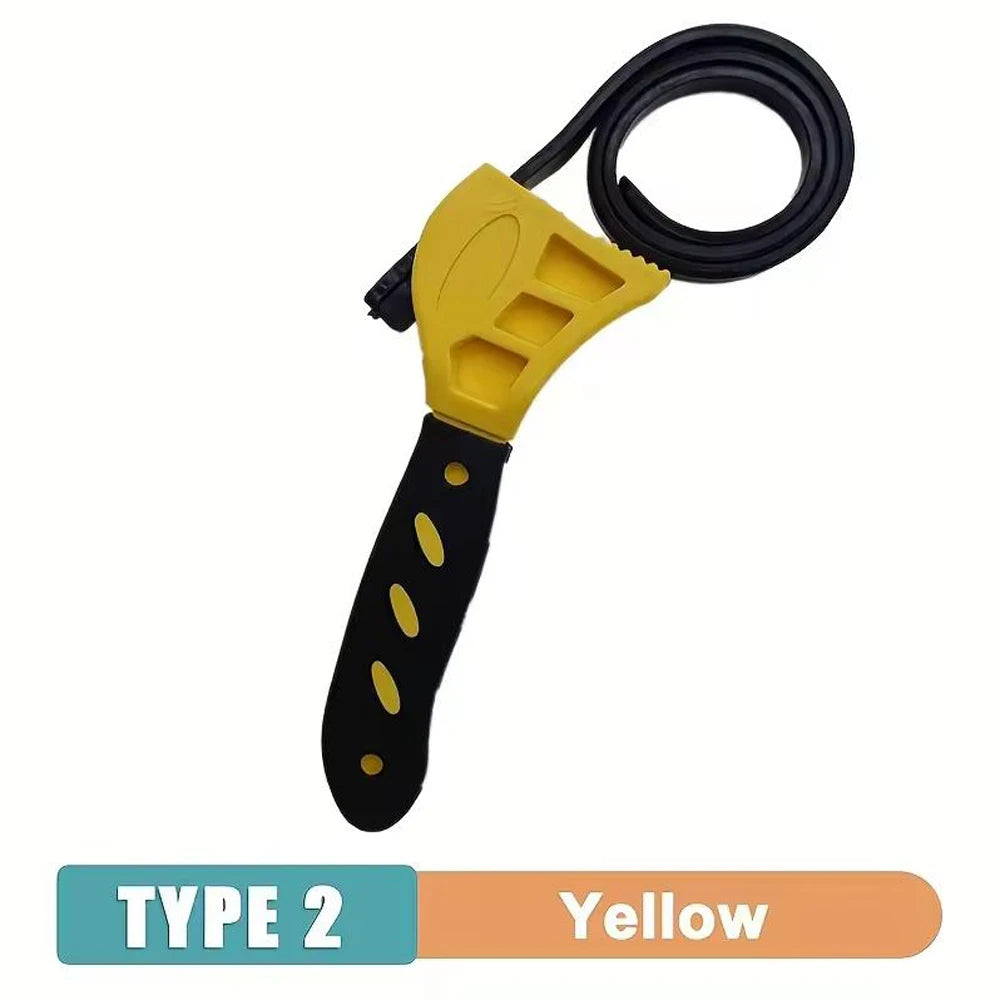 6inch Belt Wrench Oil Filter Puller Strap Spanner Chain Wrench Strap Opener, Adjustable Disassembly Tool