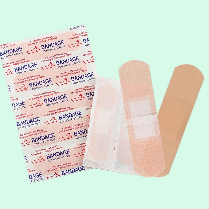 100Pcs Band-Aids Waterproof Breathable Cushion Adhesive Plaster Wound Hemostasis Sticker Band First Aid Bandage Medical Gauze