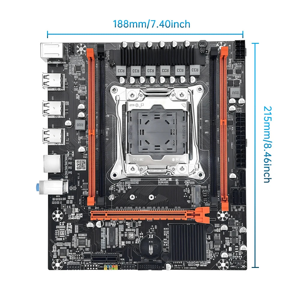 MOUGOL X99 Gaming Motherboard with 2650 V4 CPU Dual Channel DDR4 Memory PCIEx16 LGA2011-3 Support M.2 NVME for Desktop Computer