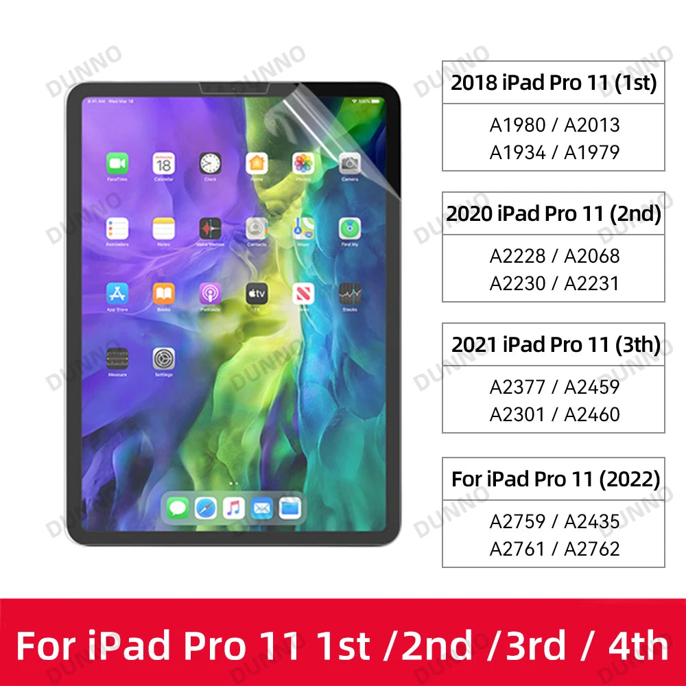 Paper Feel Screen Protector Film Matte PET Painting For iPad 7th 8th 9th 10.2 10th Generation Air 4 5 10.9 Pro 11 Air 3 Pro 10.5