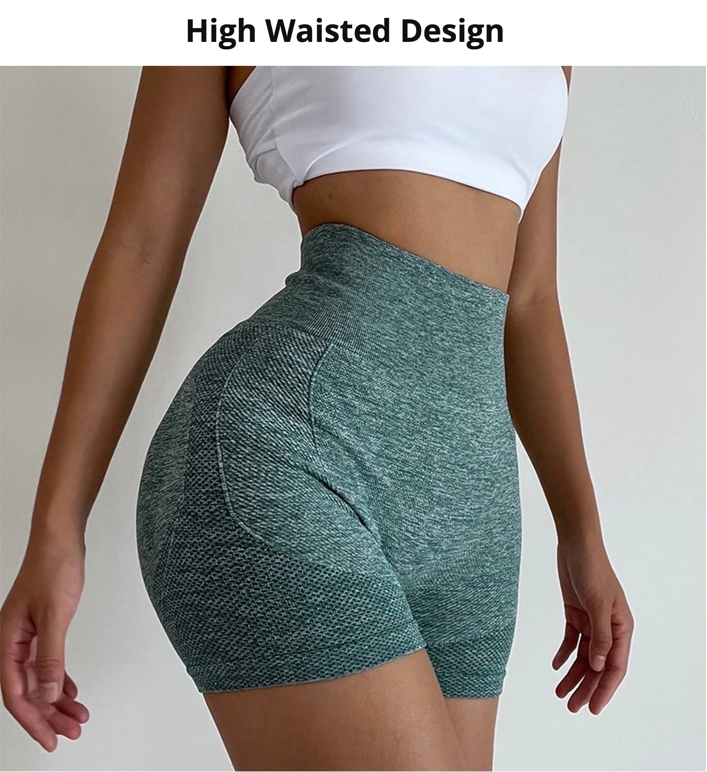 Seamless Yoga Shorts High Waist Workout Fitness Lift Peach Butt Fitness Tights Gym Running Body Shaper Pants Casual Sportswear