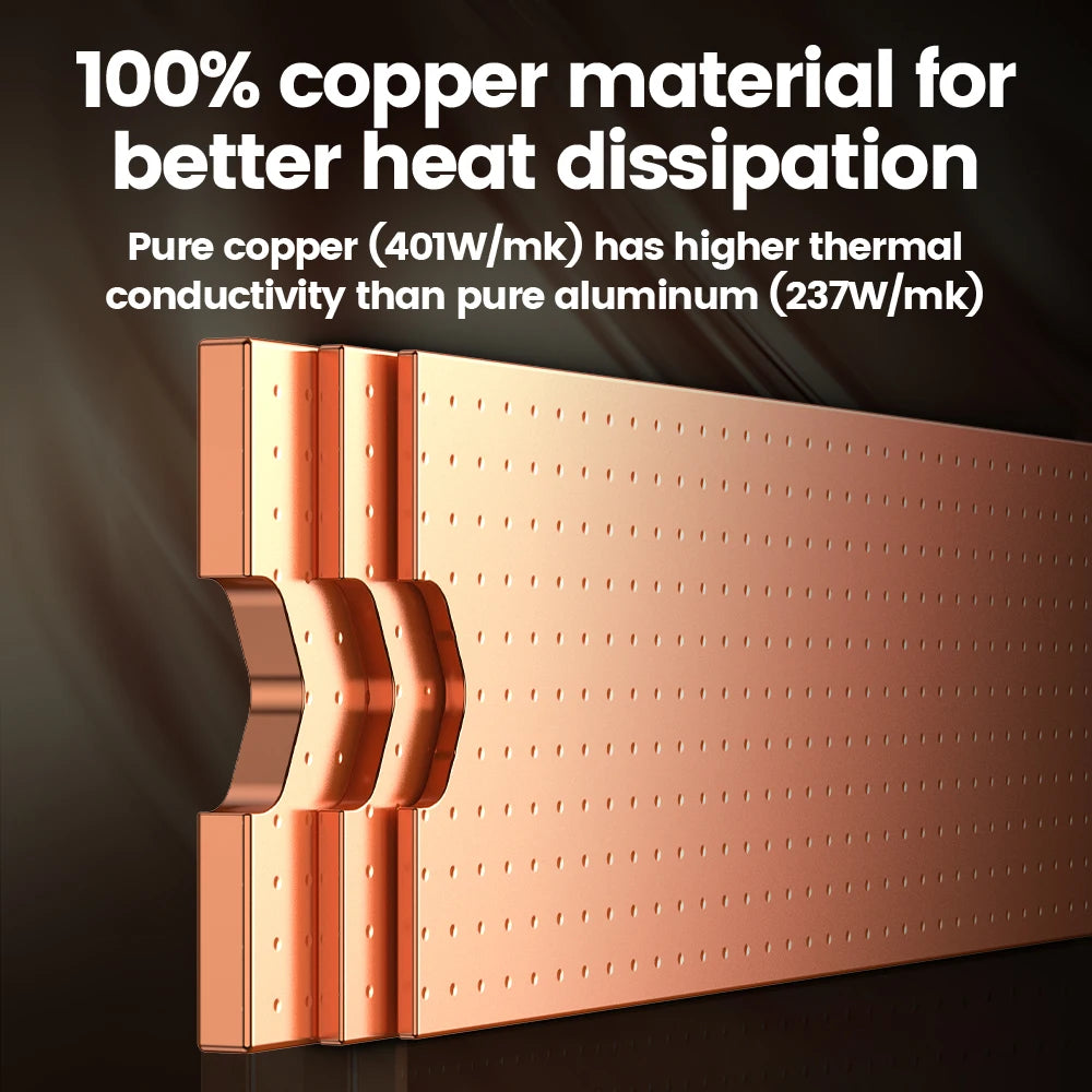 JEYI Copper M.2 Heatsink, NVMe 2280 SSD Copper Cooler Solid State Disk Radiator with Thermal Silicone Pad for Laptop Desktop