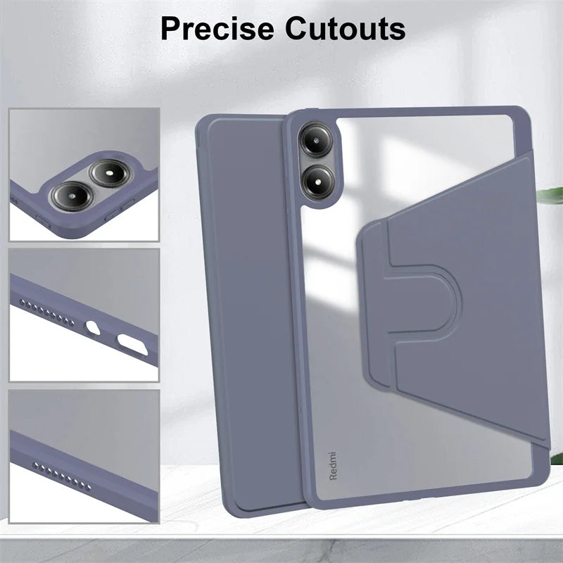 360 Rotation Cover For Redmi Pad Pro Case 12.1 inch with Pencil Holder Cover For Redmi Pad Pro Poco Pad 12 1 2024 Tablet Case