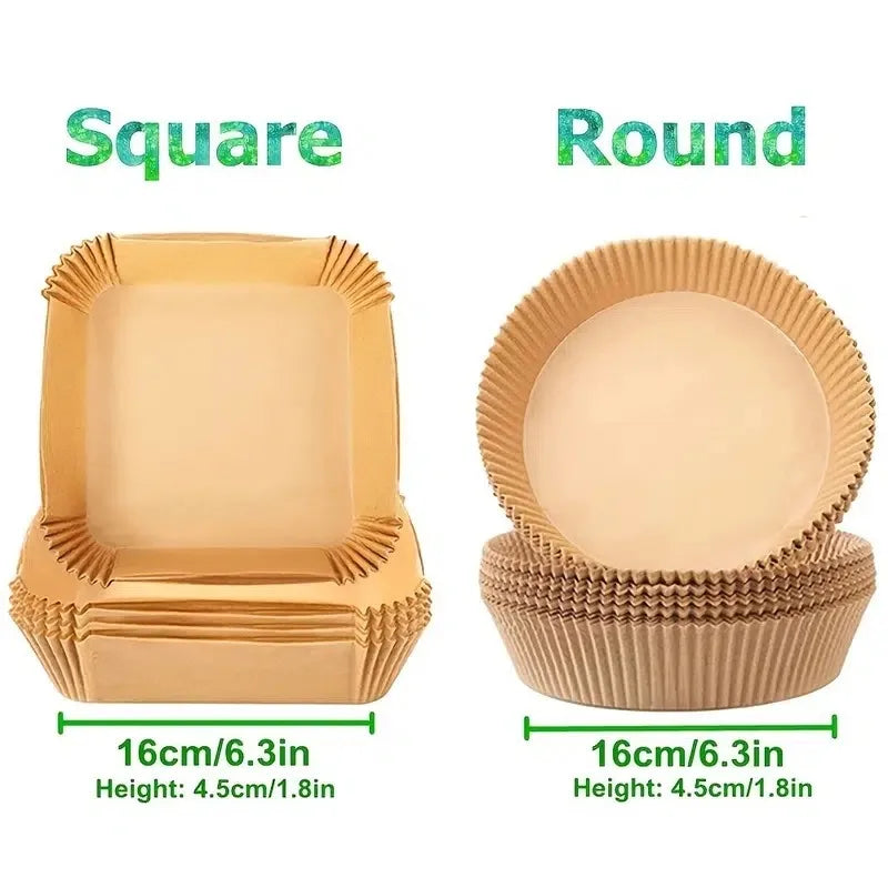 50-300pcs Disposable Air Fryer Paper Round/Square Special Paper Food Silicon Oil Paper Air Fryer Liners Baking Paper