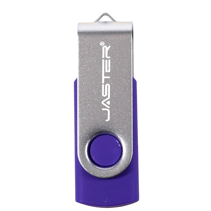 JASTER Rotatable Colorful USB 2.0 Flash Drive 128GB Creative Gift Memory Stick 64GB Silver Clip Pen Drive 32GB U Disk 16GB 8GB