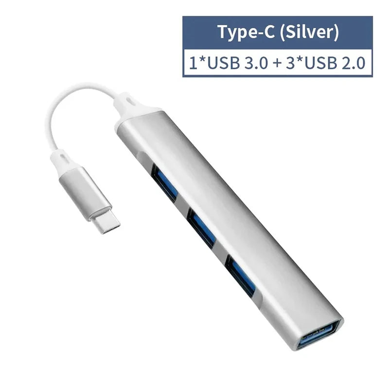 4 Port USB 3.0 Hub USB C Hub High Speed Type C Splitter 5Gbps For PC Computer Accessories Multiport HUB 4 USB 3.0 2.0 Ports