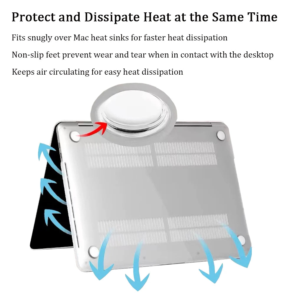 Compatible with MacBook Air 13 Inch Case 2025-2022 M4 M3 M2 Case, For Macbook Pro 14 M4 2024 Cover, Plastic Hard Shell, Crystal