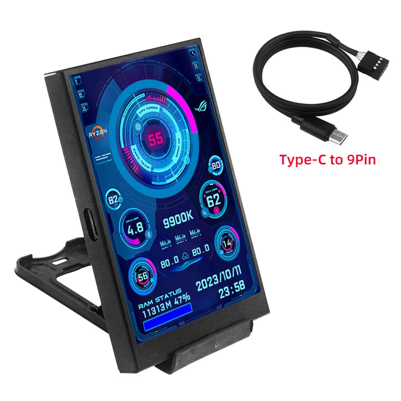 3.5 Inch IPS Type-C Screen 480*320 Secondary Screen CPU GPU RAM HDD USB Monitor Freely AIDA64 Mini Display