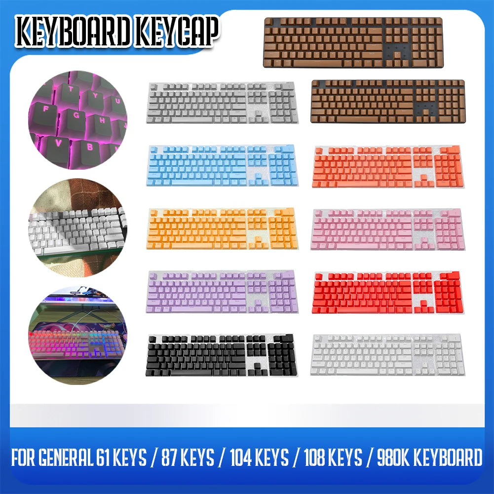 104pcs ABS Universal Mechanical Keyboard Keycaps Desktop Computer Ergonomic Blank Keycaps For Cherry MX Mechanical Keyboard Caps