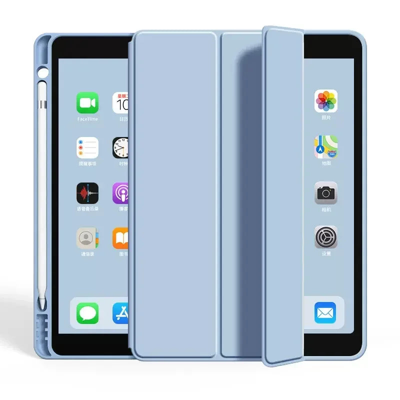 Case for iPad 10.2 Pro 11 13 9.7 Mini 6 10.5 Air 3 Smart Cover with Pencil Holder iPad 11th 10th 9th 8th 7th 6th 5th 2025 Fundas