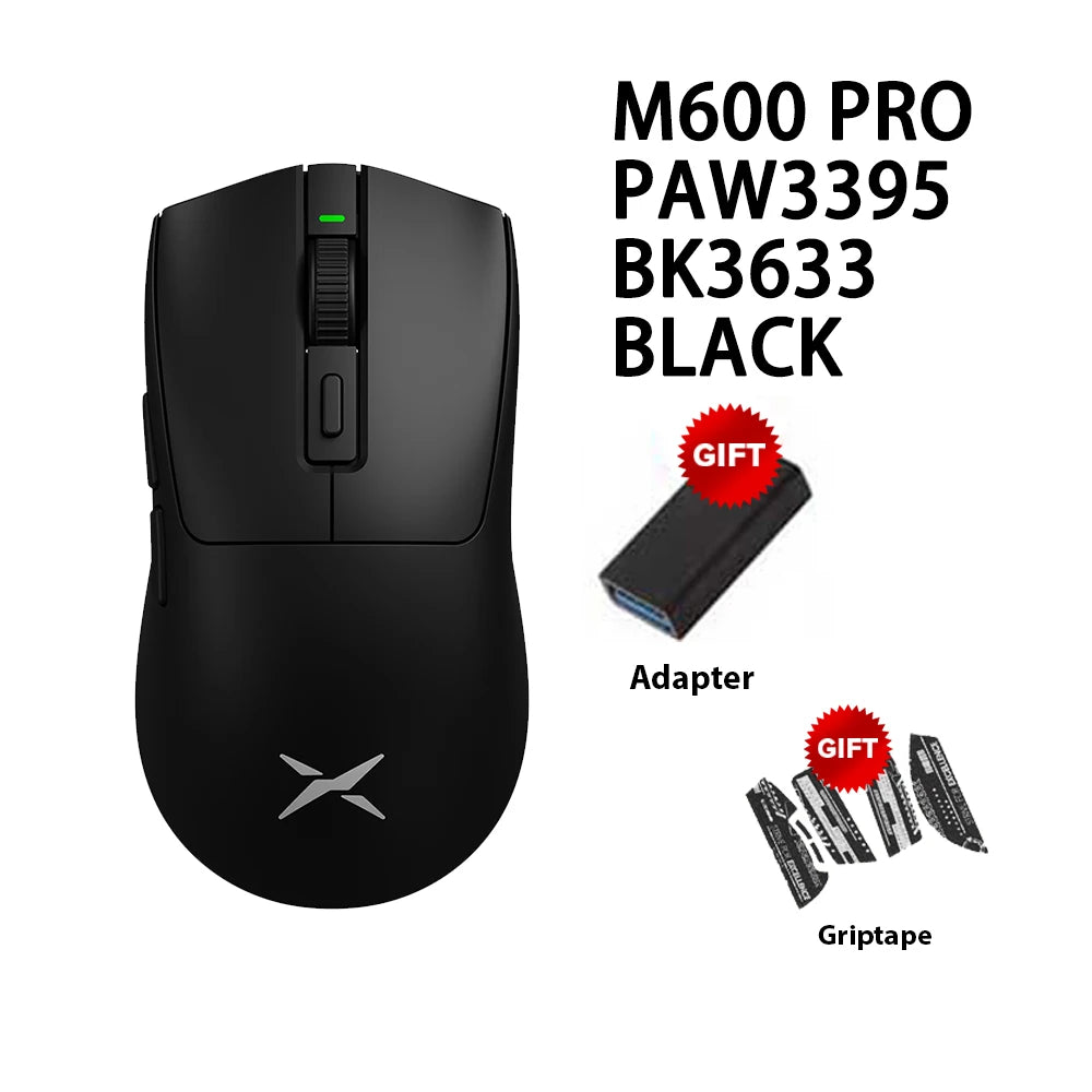 Delux M600 Series Wireless Gaming Mouse 52g Lightweight 2.4G Dual Mode Connection 26000DPI Macro Rechargeable Mice for PC Gamer