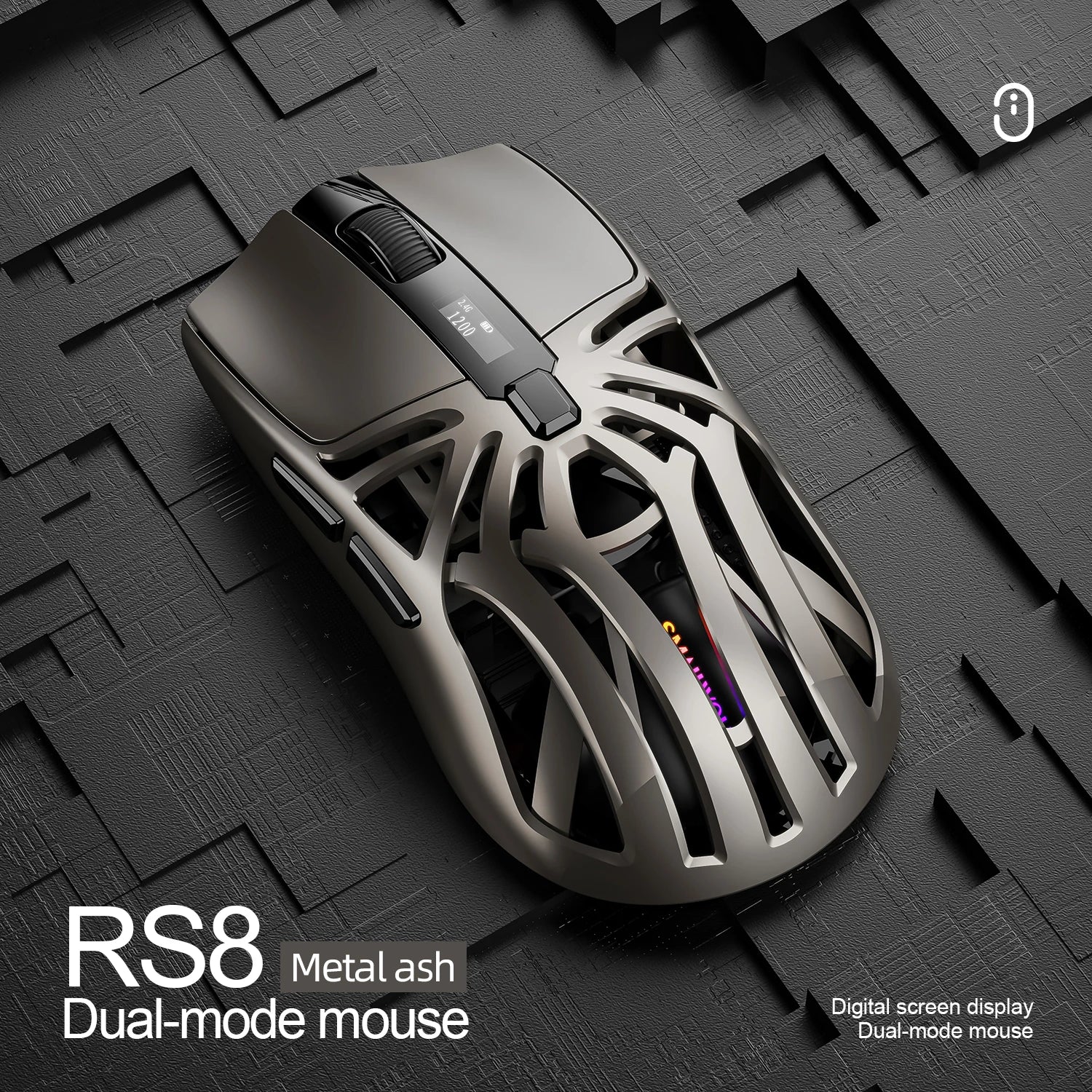 SMAILWOLF RS8  1000Hz Bluetooth mouse, 10000dpi, three-mode connection, lightweight macro gaming mouse notebook computer