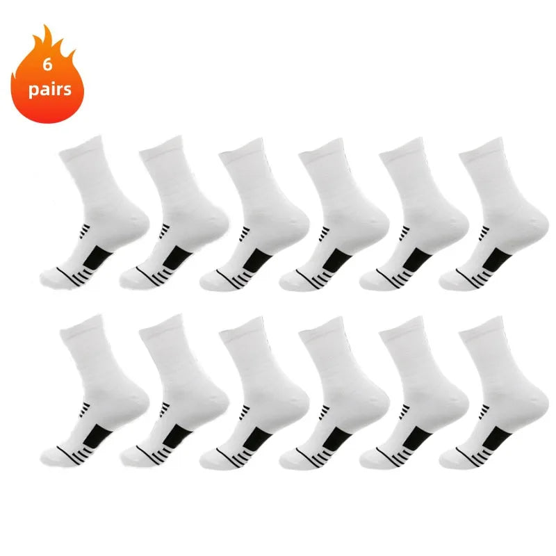 3 Pairs Men's Comfort Fit Cushion Performance Athletic Crew Socks For Outdoor Sports