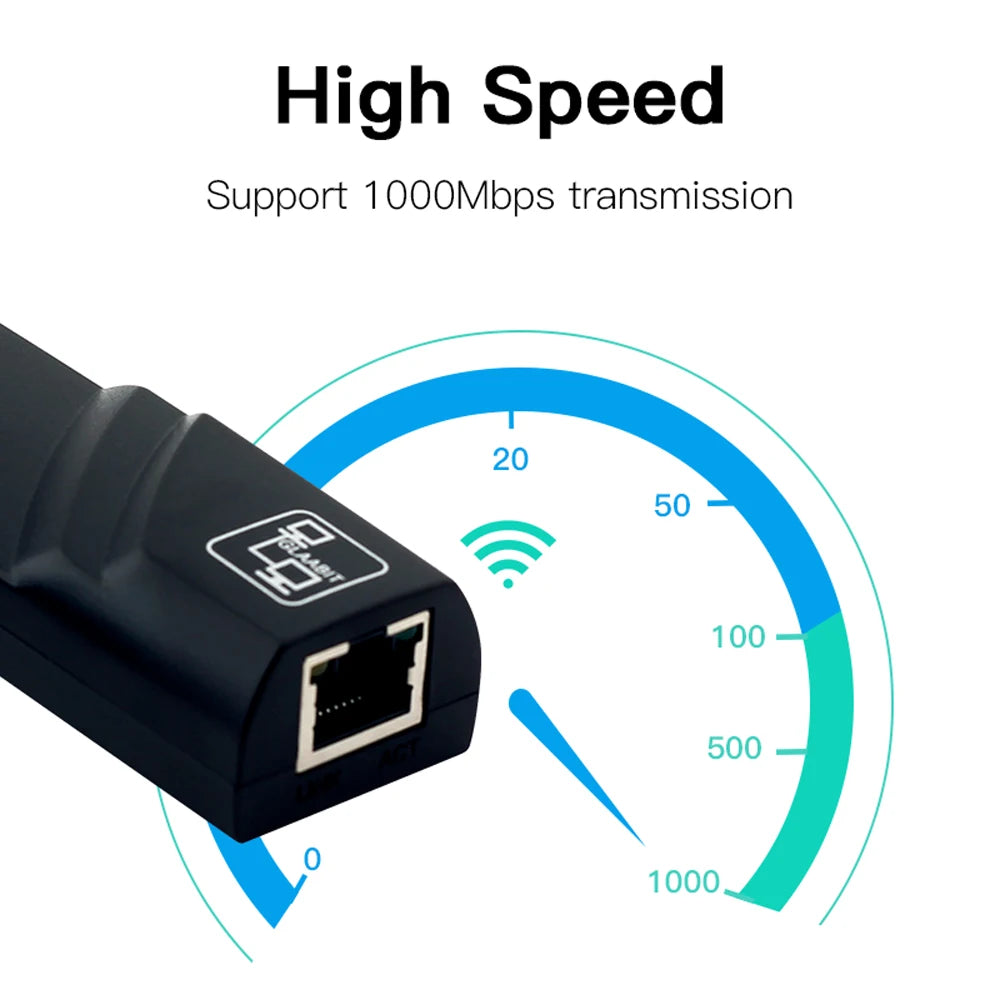 10/100/1000Mbps Wired Network Card USB 3.0 to RJ45 Lan Ethernet Adapter Converter Gigabit Network Card for PC Laptop Windows 10