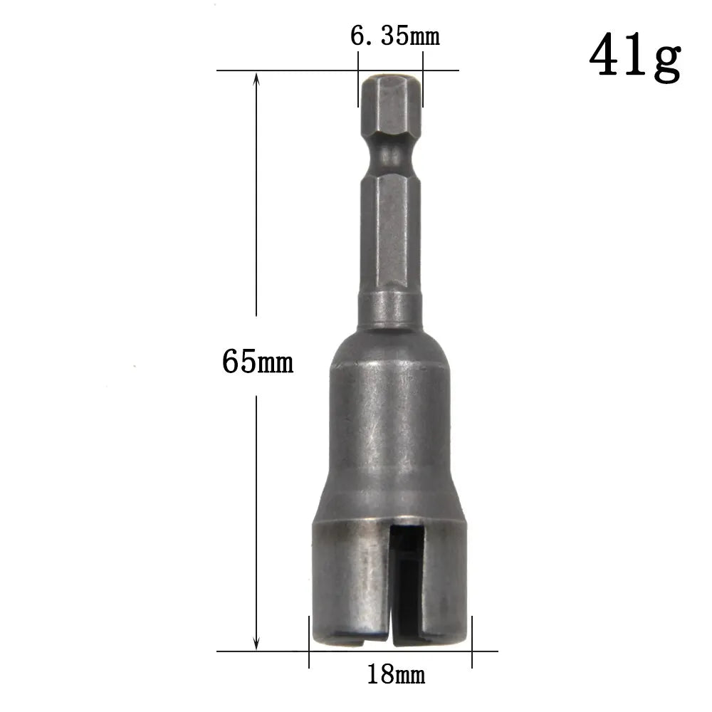 Natural Slotted Butterfly Hole Socket Wrench – Wing Nut Socket Tool with 65mm Hexagonal Handle for Electric Screwdriver