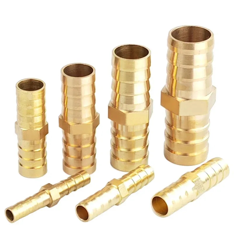 10pcs Brass Double Pagoda Joint For 6/8/10/12mm Hose Copper Pagoda Water Tube Fittings Quick Connector Garden Irrigation Adapter