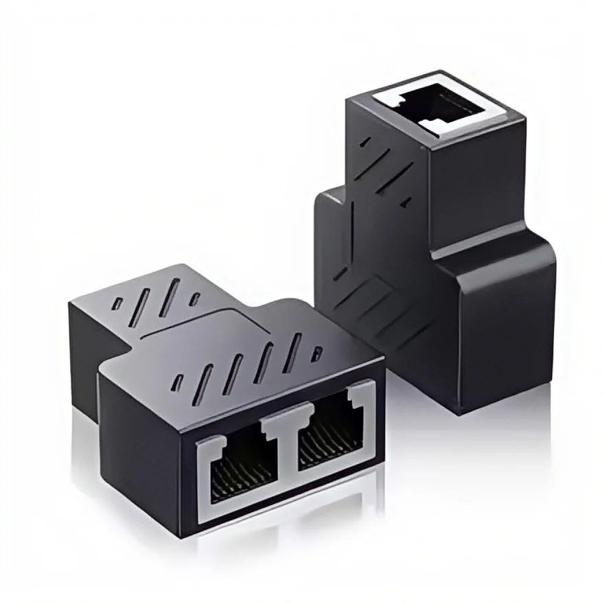 RJ45 1 to 2 Ethernet Splitter-Female LAN Port Adapter for Dual Network Connections,PC/Laptop Extender,Cat5/6/7 Compatible
